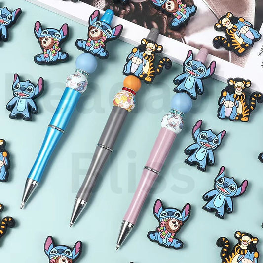 Silicone Focal Beads Cute Mischief Space Mission & Cute Cartoon Donkey Tigge Winn the Pooh