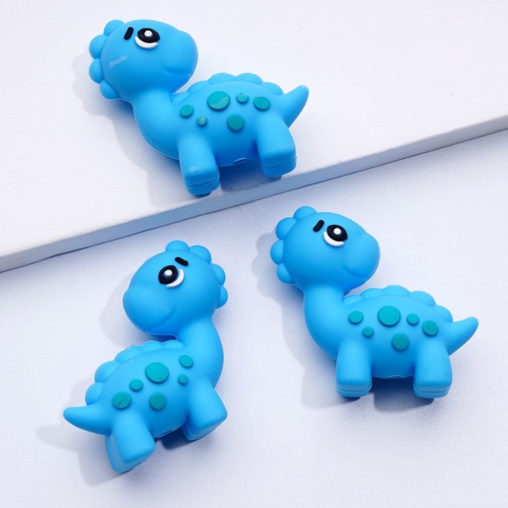 3D Mini Cute Dinosaurs Silicone Focal Beads