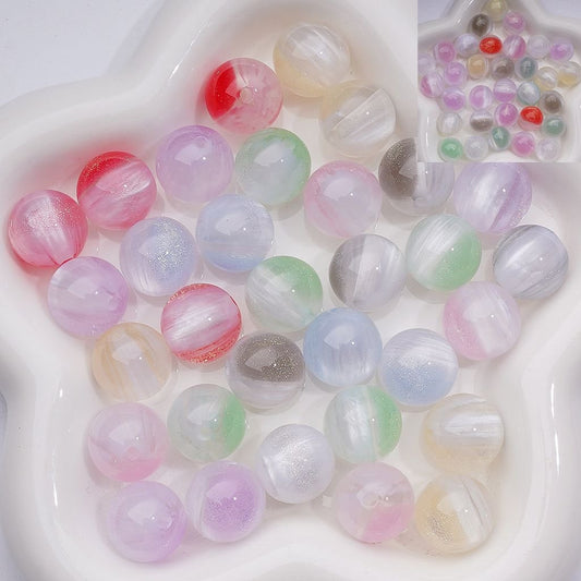 Double Color Gold Glitter Color Changing Round Acrylic Beads, 16MM (Single Color is available for 200pcs(Whole bag))