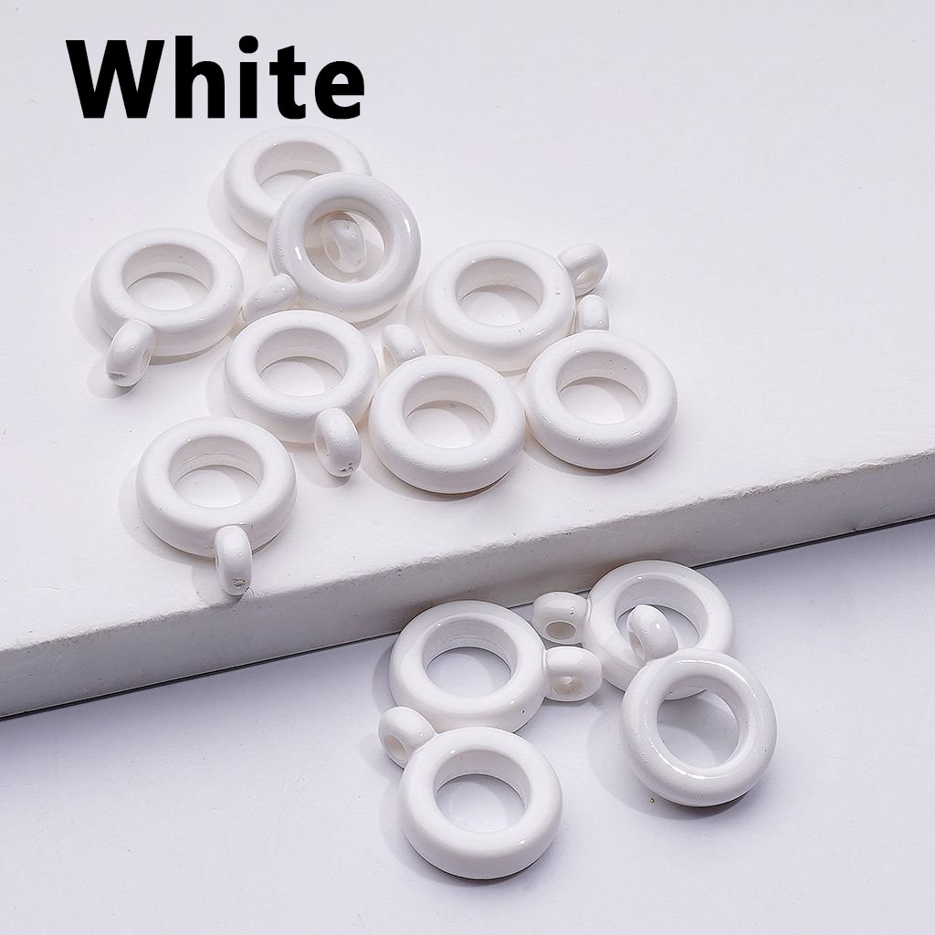 Solid Color Plastic Rings Loops with Mini Rings for Jewelry Accessories, 10MM