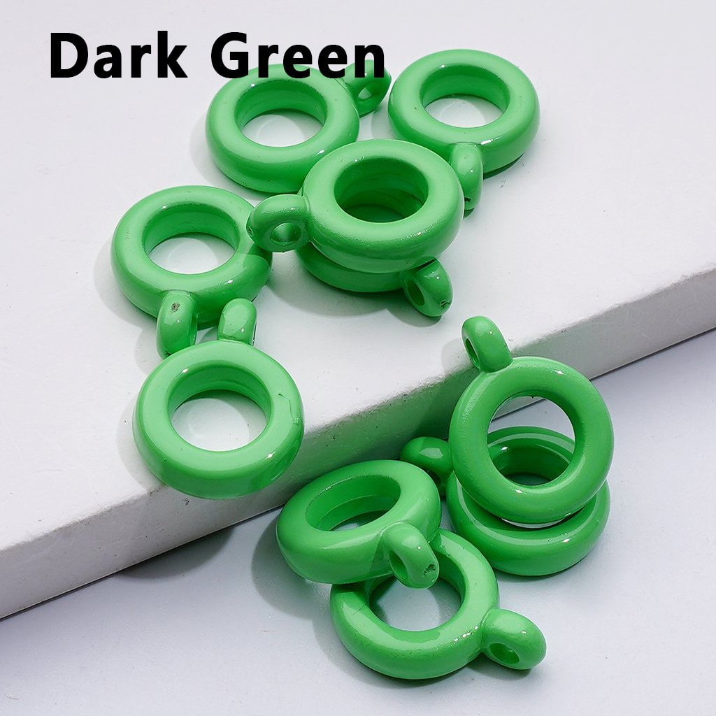 Solid Color Plastic Rings Loops with Mini Rings for Jewelry Accessories, 10MM