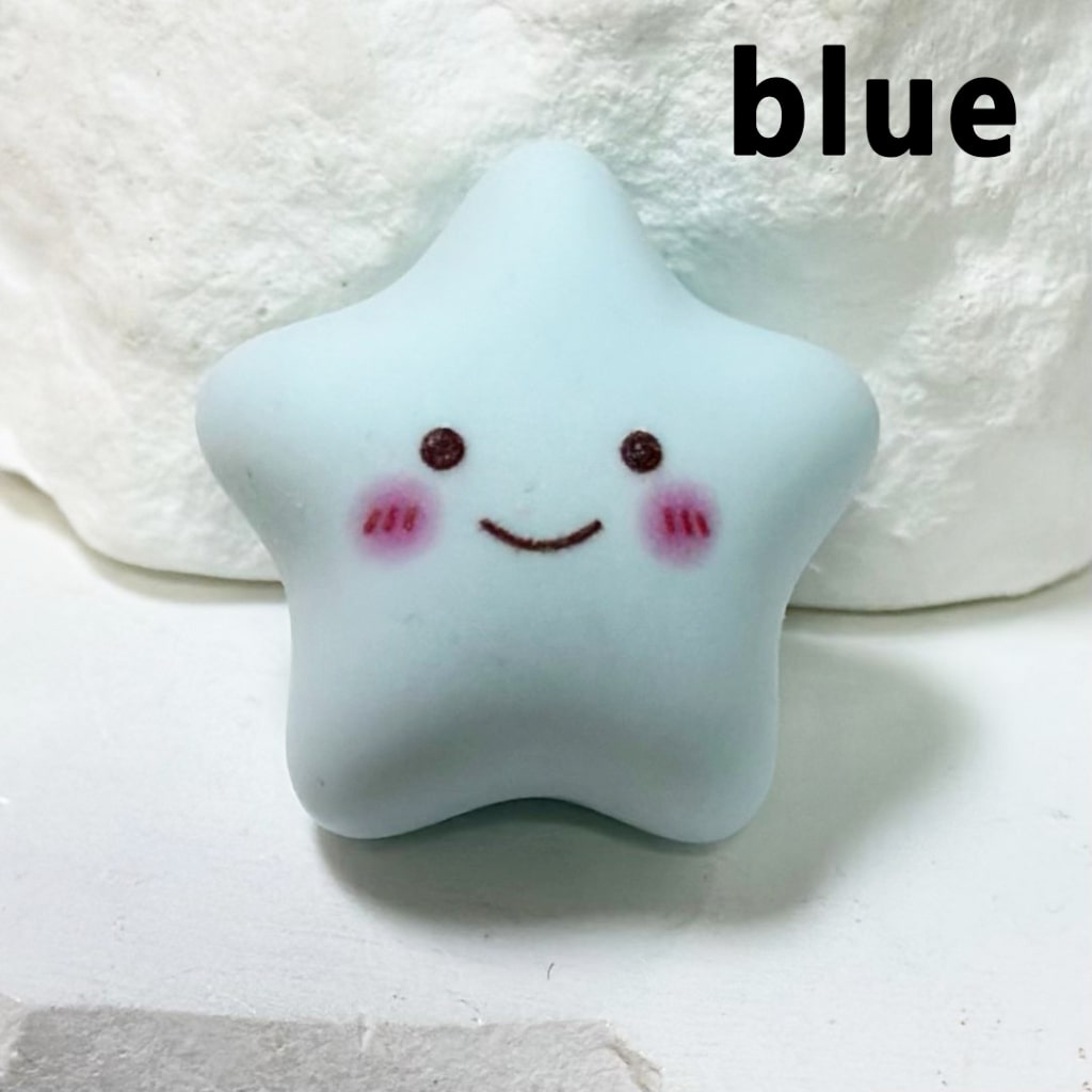 Solid Color Smile Face Star Acrylic Beads, Around 24*23MM