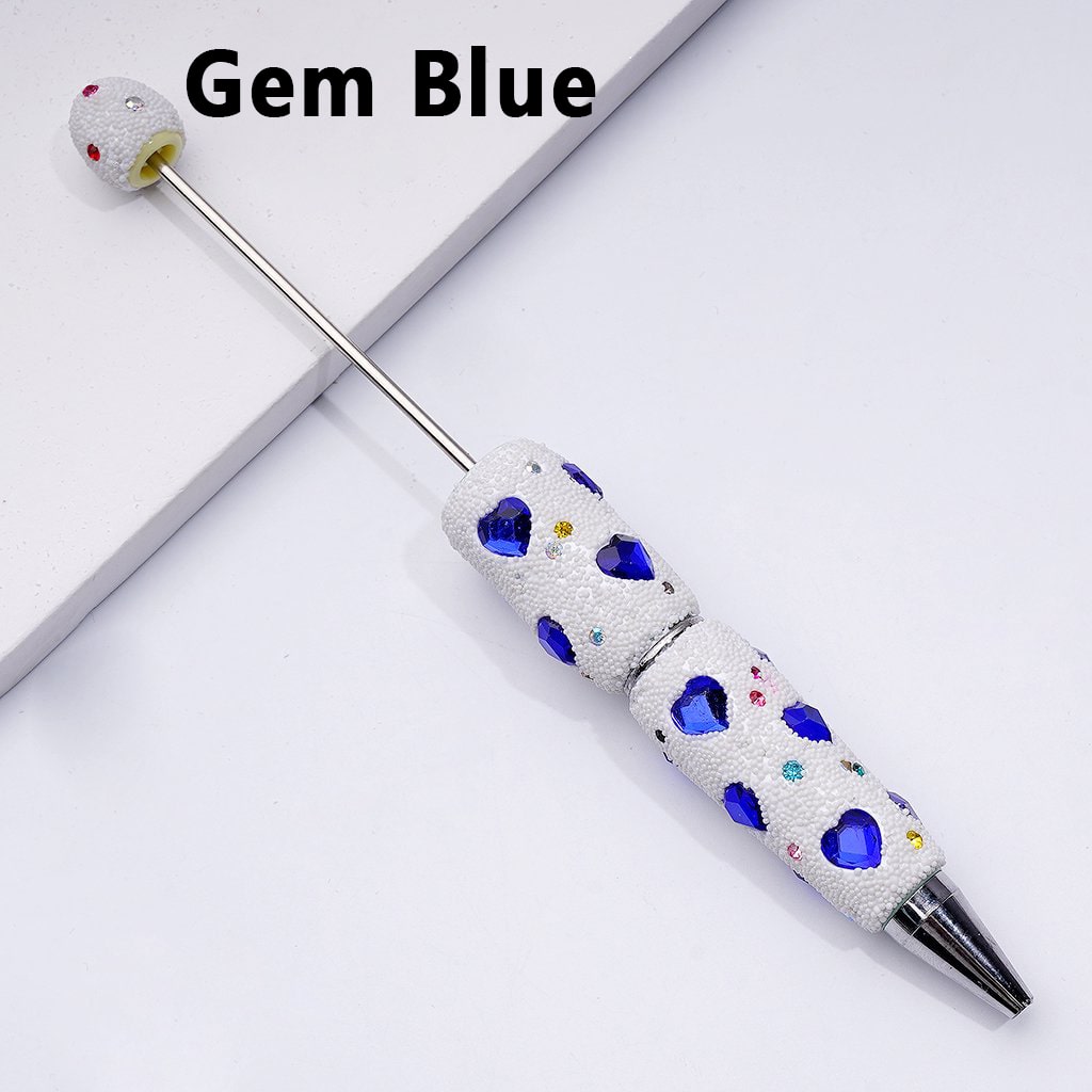 Beadable Solid Color Hearts Shiny Rhinestones Mini White Snow Balls Clay Pen