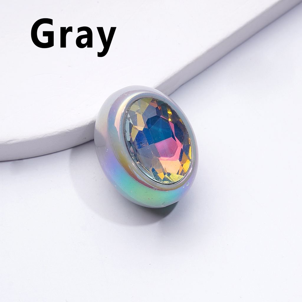 UV Coating Oval Shape Acrylic Beads Shiny K9 Rhinestones Inside, Around 26*20MM