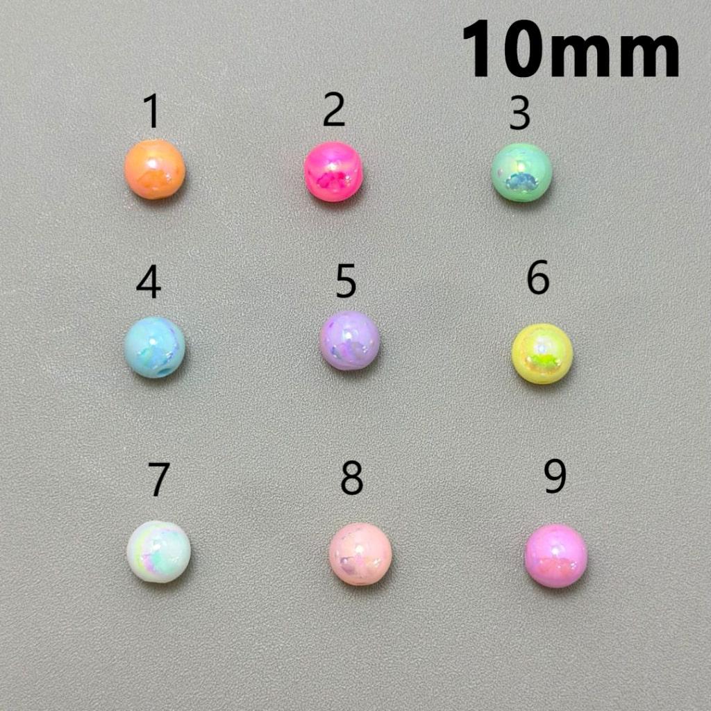 Bling Bling ABコーティング キャンディカラー ラウンドアクリルビーズ 10MM 説明をお読みください