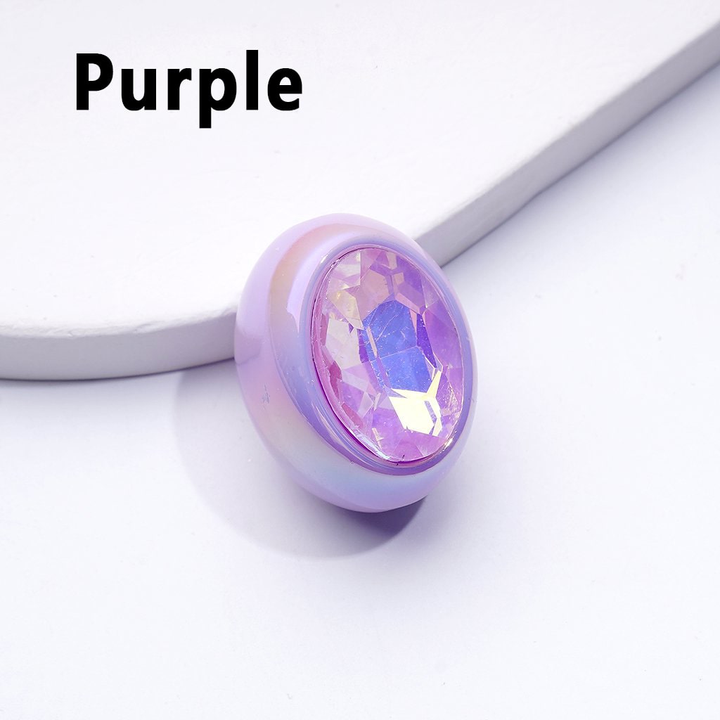 UV Coating Oval Shape Acrylic Beads Shiny K9 Rhinestones Inside, Around 26*20MM