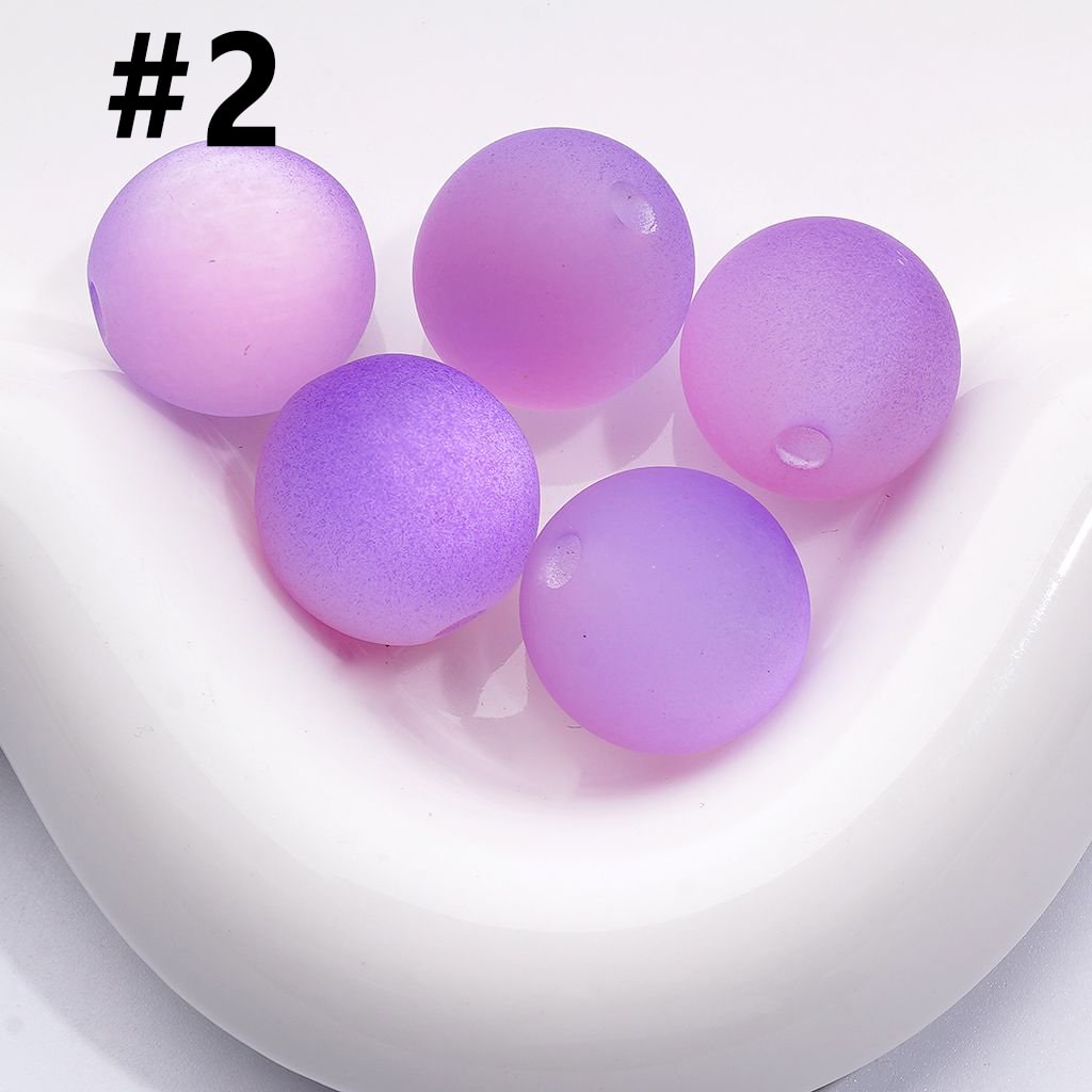 Double Color Cat Eye Style Frosted Round Acrylic Beads, 16MM