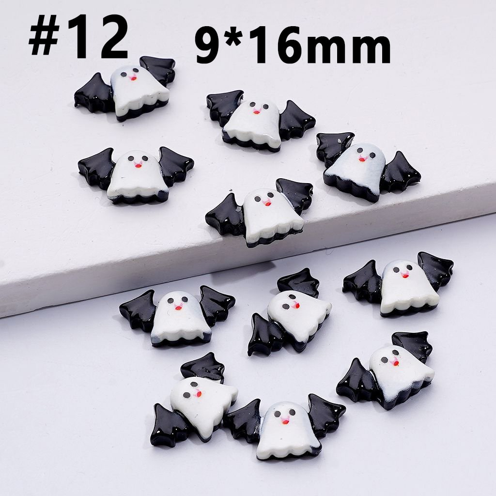 Mini Cute Halloween Series Pumpkin Bat Ghost Magic Hat Cat Cross Charms for Jewelry Accessories