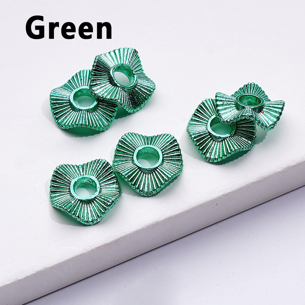 Mini Cute Multi-Color Wave Shape Metal Spacer with Stripes, 10MM