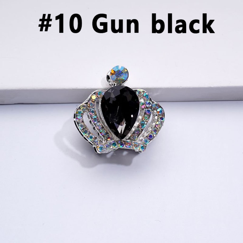 Bling Bling Silver Alloy Crown with Mini AB Rhinestones Colorful Water Drops Beads, Around 24*23MM