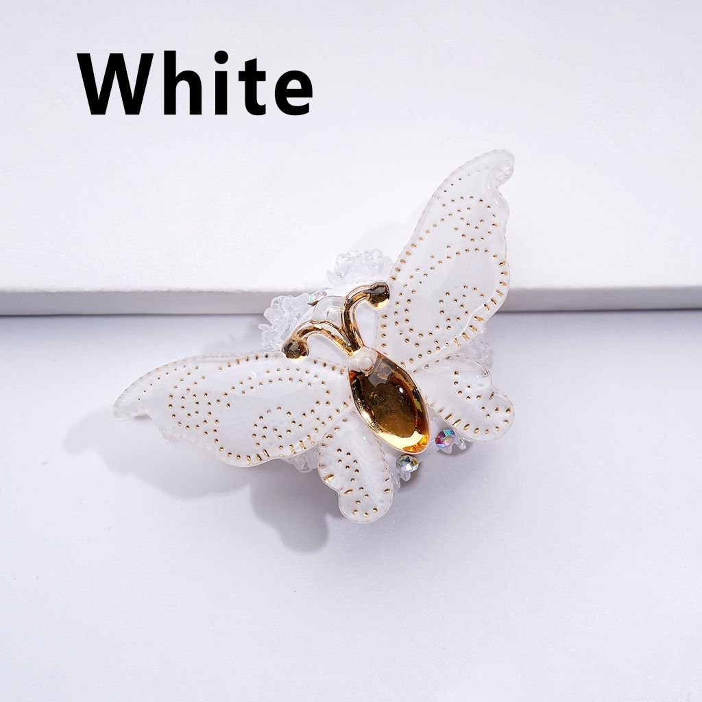 Exquisite Colorful Vivid Butterfly AB Rhinestones Mini Cute Clear Flowers Clay Beads, Around 50*27MM