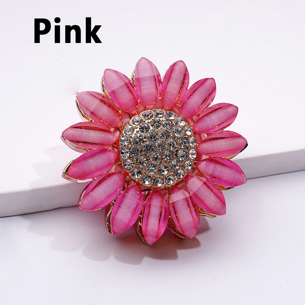 Fantastic Fancy Gold Alloy Chrysanthemum Flower with Shiny Rhinestones Clay Beads, Around 42MM