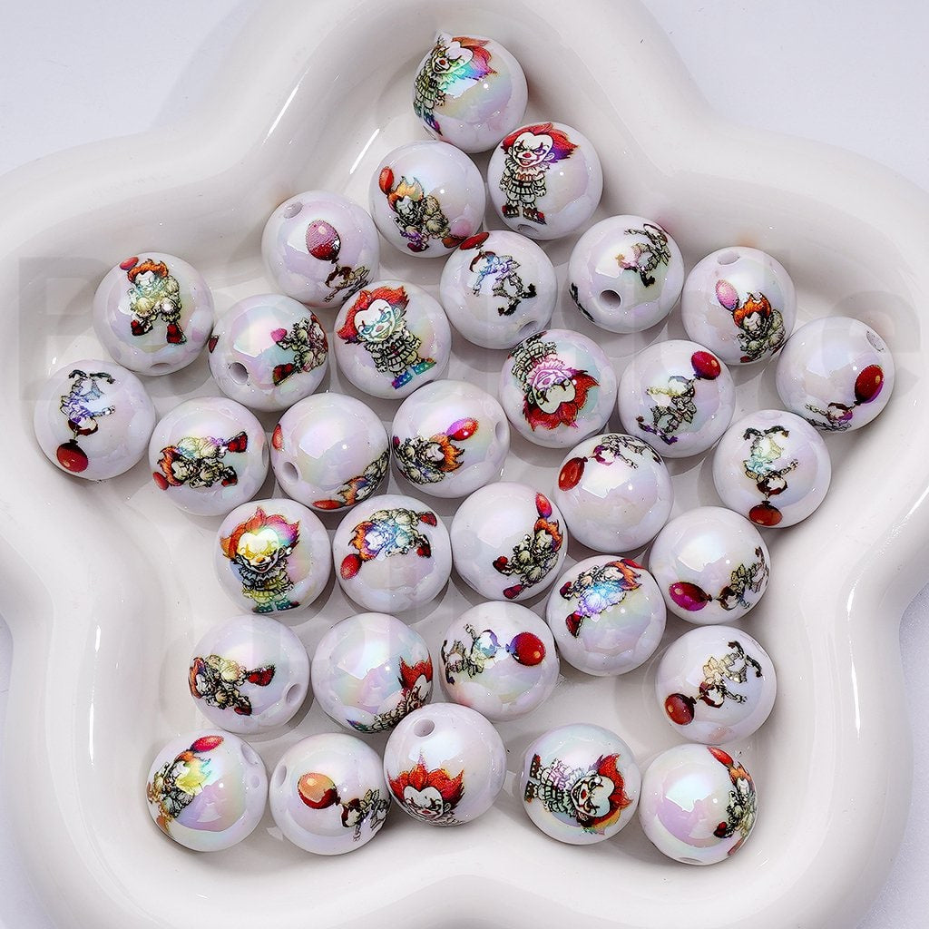UV Coating Horror I Acrylic Beads, 16MM, Random Mix