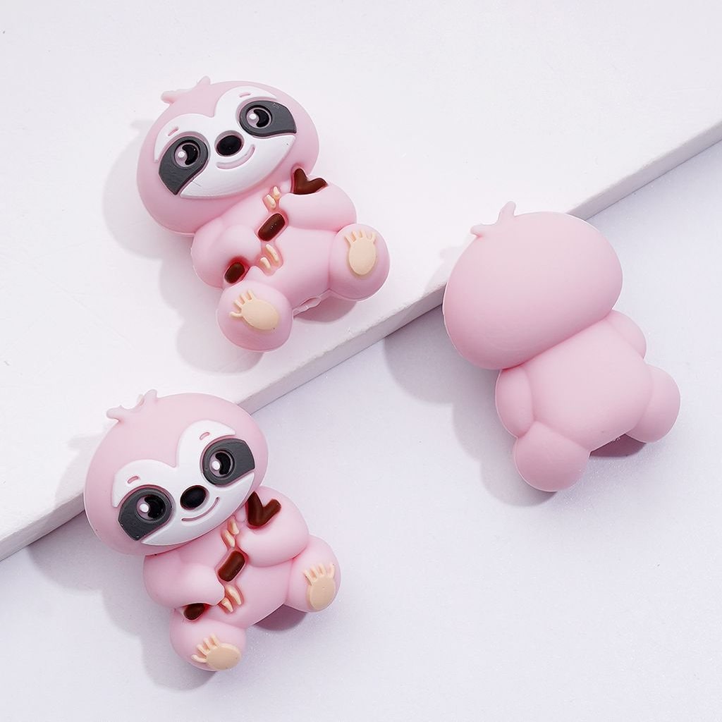 3Dのかわいいナマケモノのシリコン製フォーカルビーズ