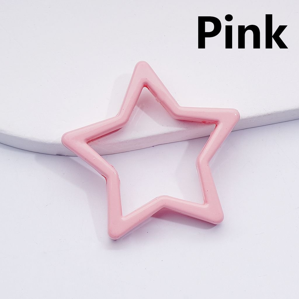 Solid Color Five-Pointed Star Frame Acrylic Beads, 43MM (Single Color is available for 100pcs(whole bag))
