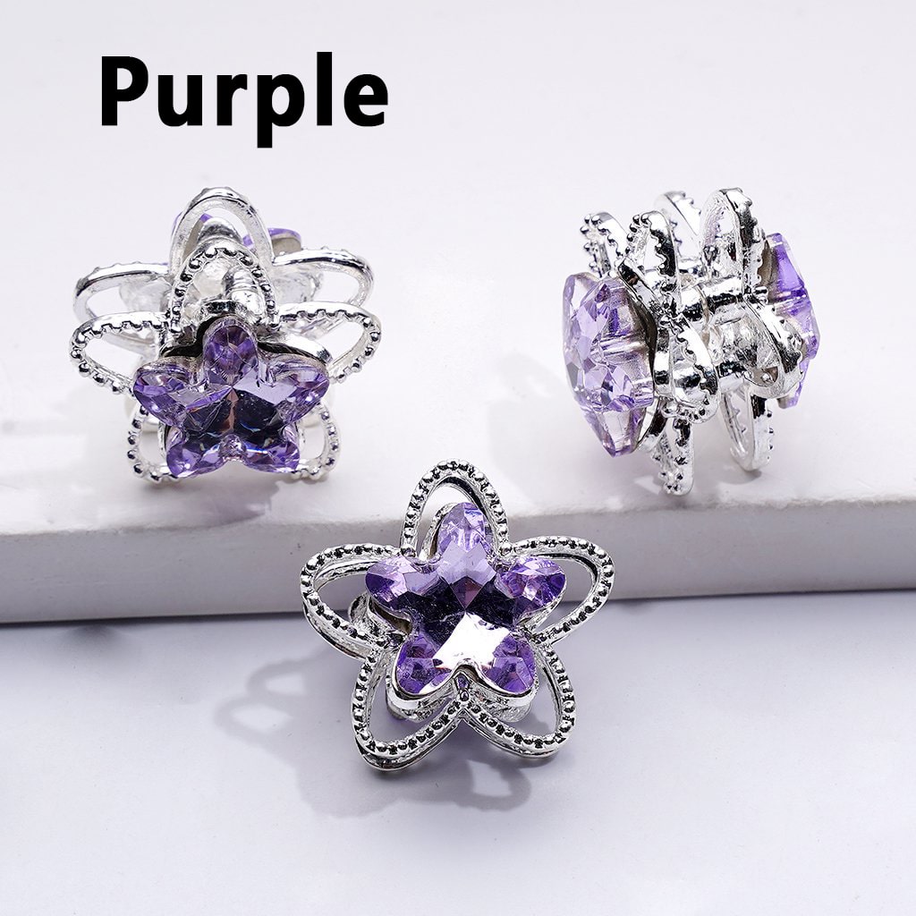 Exquisite Fancy Silver Alloy Five-petaled Flower Bead with Multi-Color Shiny Rhinestones, Around 19MM