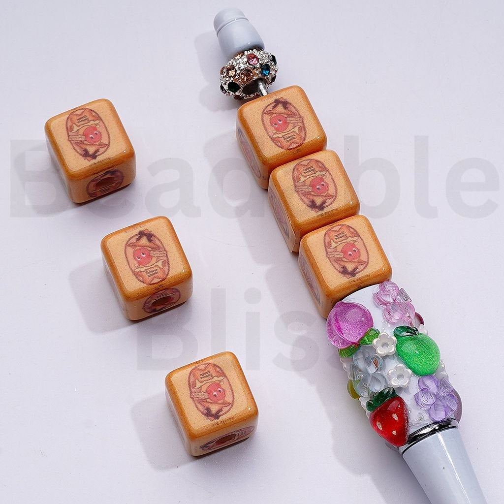 We are Twinkl Twinkl Series Little Cute Man Pop Mar Cube Square Acrylic Beads, Around 14MM