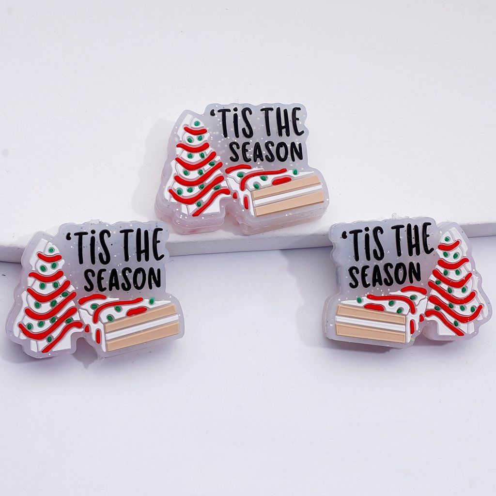 Tis the Season Christmas Silicone Focal Beads