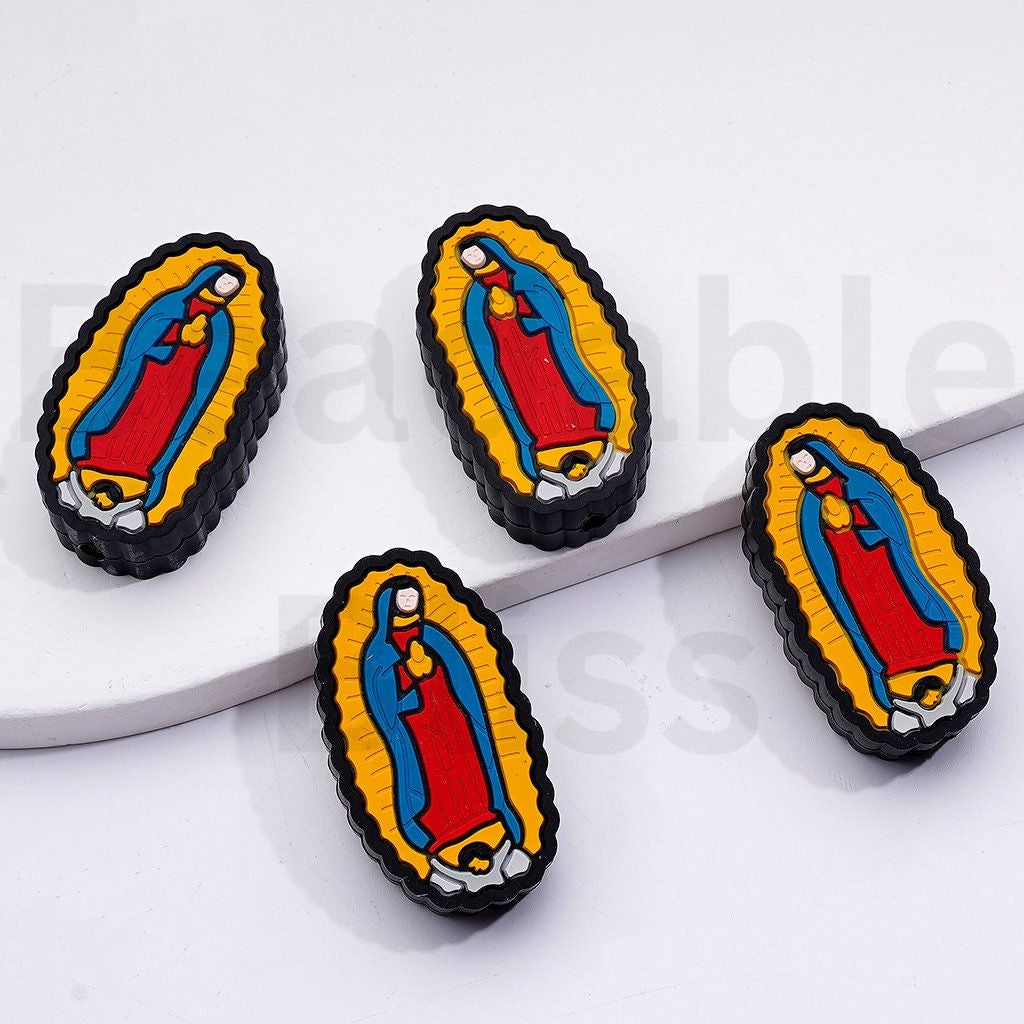 Our Lady of Guadalup Mexico Catholicism Religion Silicone Focal Beads