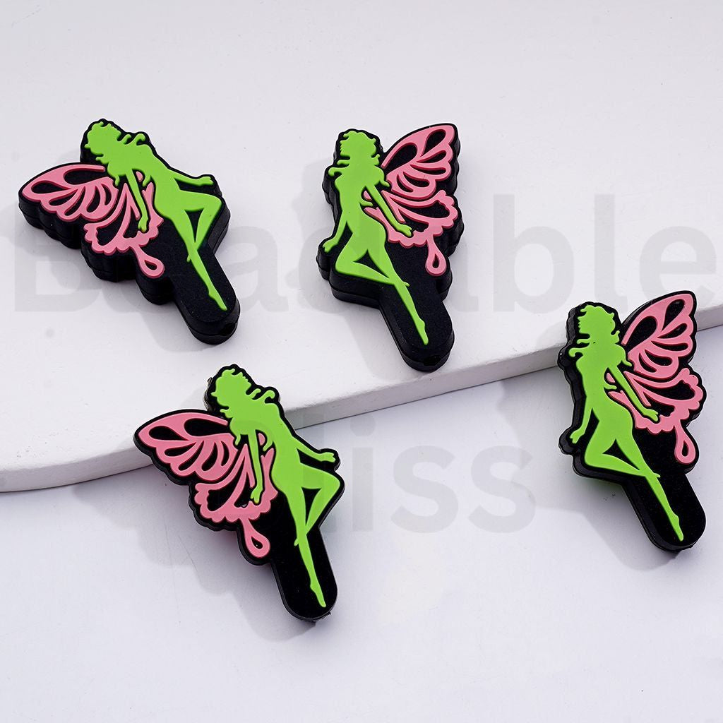 Cute Fairy with Wings Tinke Bel Silicone Focal Beads