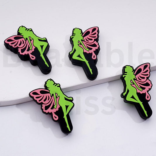 Cute Fairy with Wings Tinke Bel Silicone Focal Beads