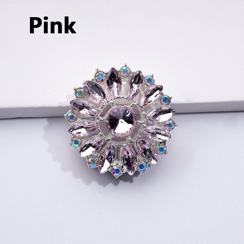 Bling Bling Fancy Silver Alloy Sun Flower with Colorful & AB Rhinestones Beads, Around 31MM