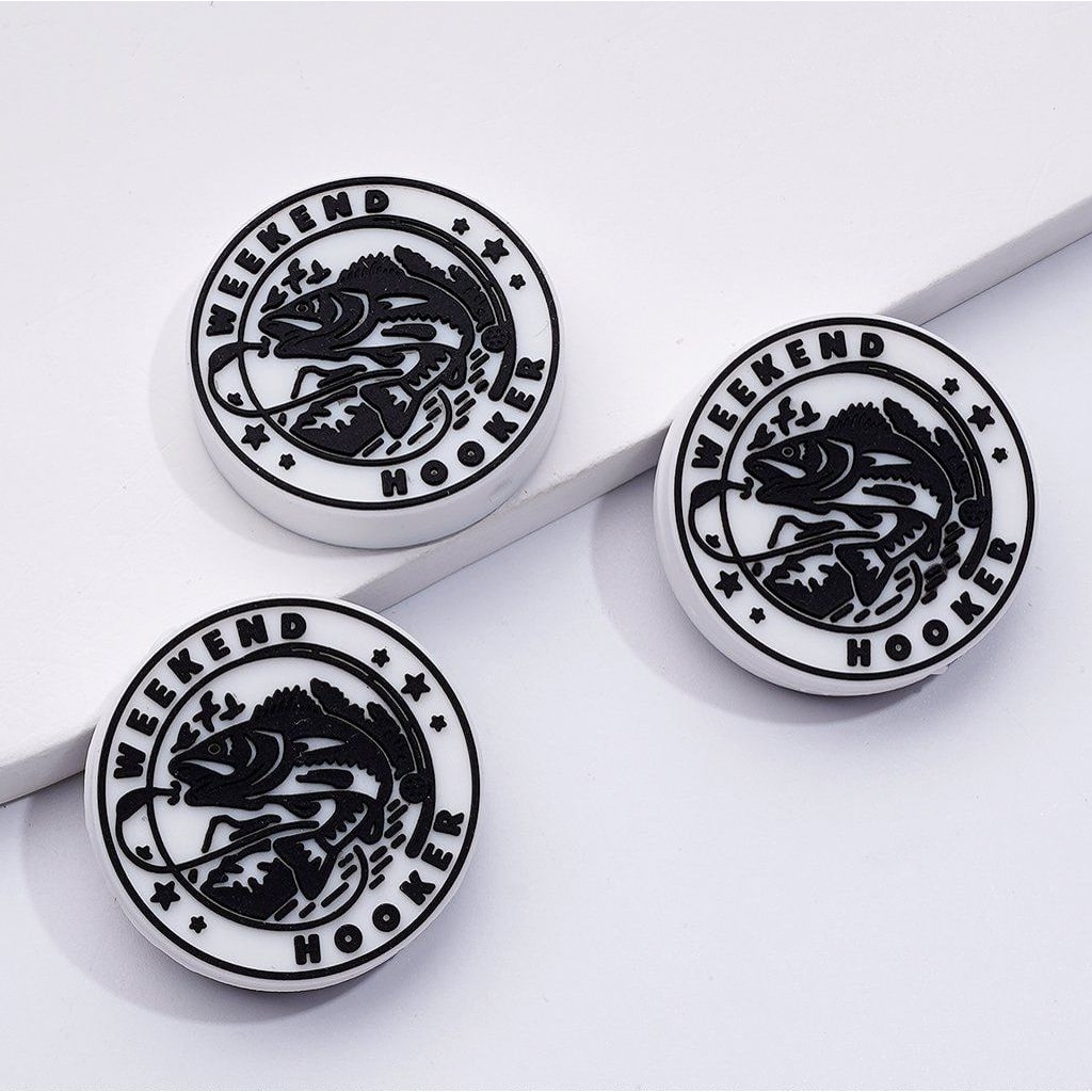 Weekend Hooker Go Fishing Round Silicone Focal Beads