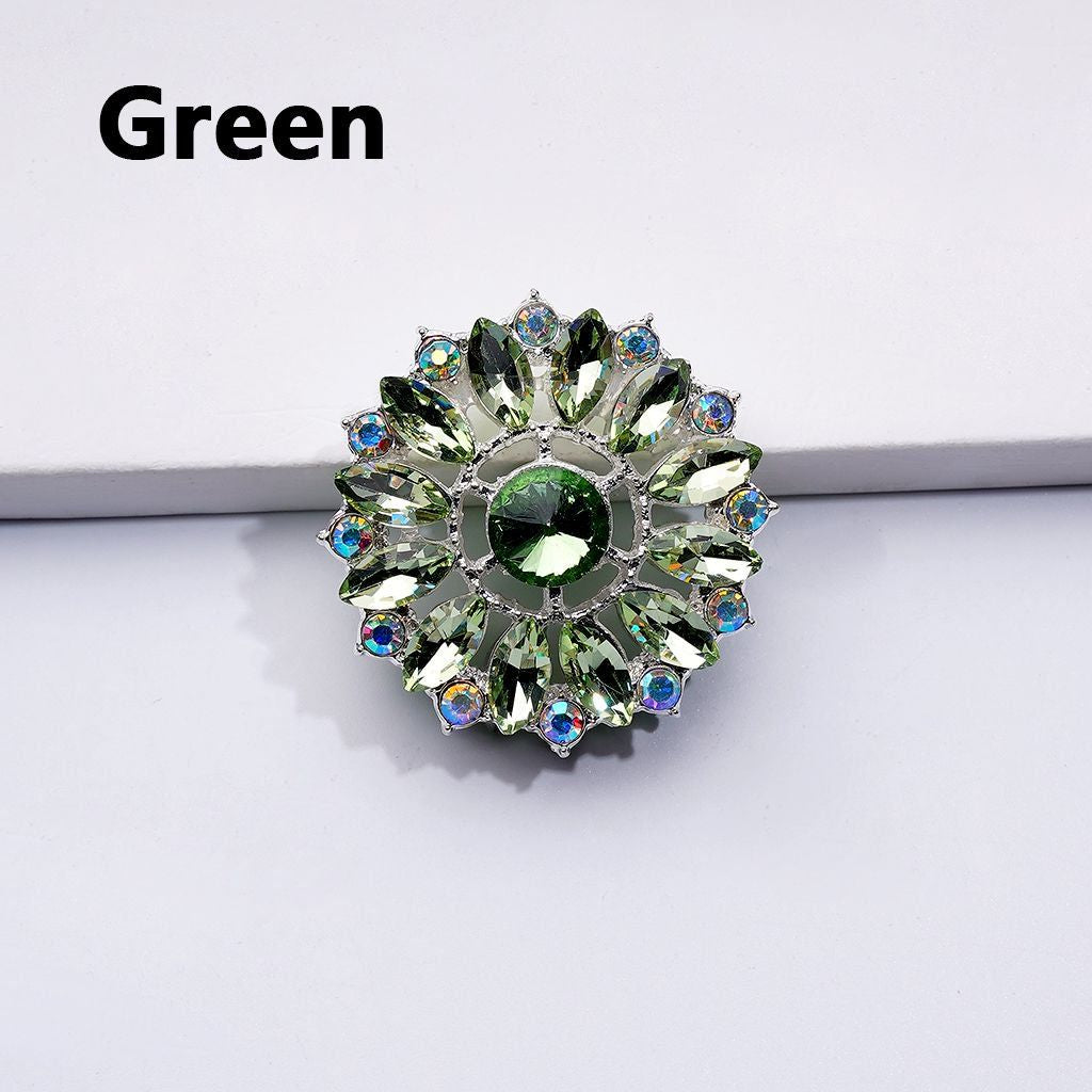 Bling Bling Fancy Silver Alloy Sun Flower with Colorful & AB Rhinestones Beads, Around 31MM