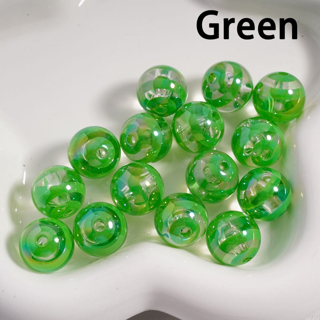 Acrylic Beads Multi-Color Swirl Stripes Clear Color, 16MM (Single Color is available for 200pcs(whole bag) Only)