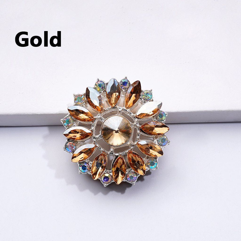 Bling Bling Fancy Silver Alloy Sun Flower with Colorful & AB Rhinestones Beads, Around 31MM
