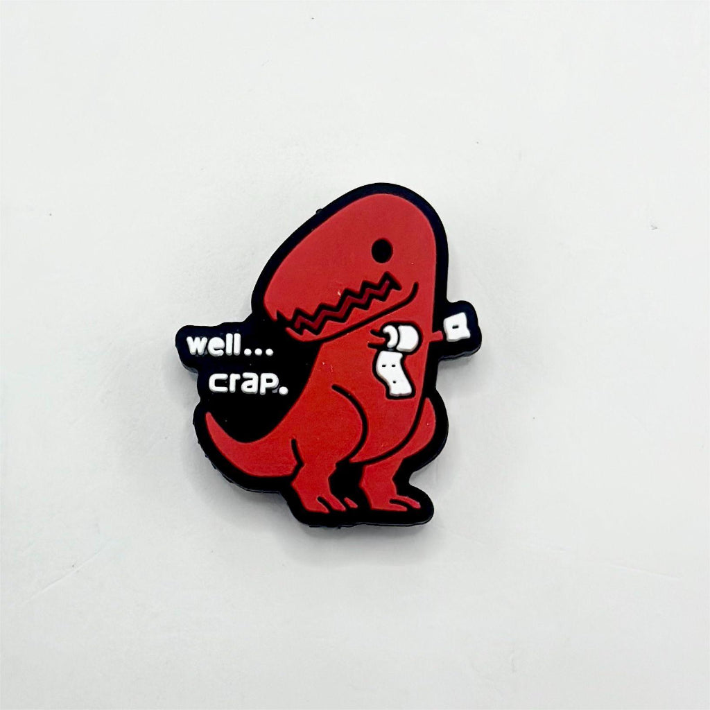 Dinosaur Beads, Cute Red Dinosaur Silicone Focal Beads