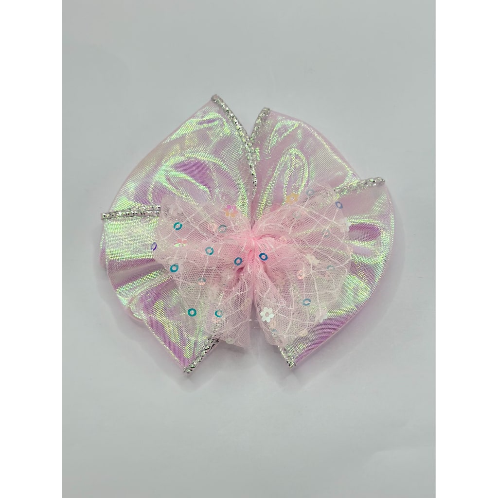 DIY キラキラ生地レース蝶結びアクセサリー、約87×97mm
