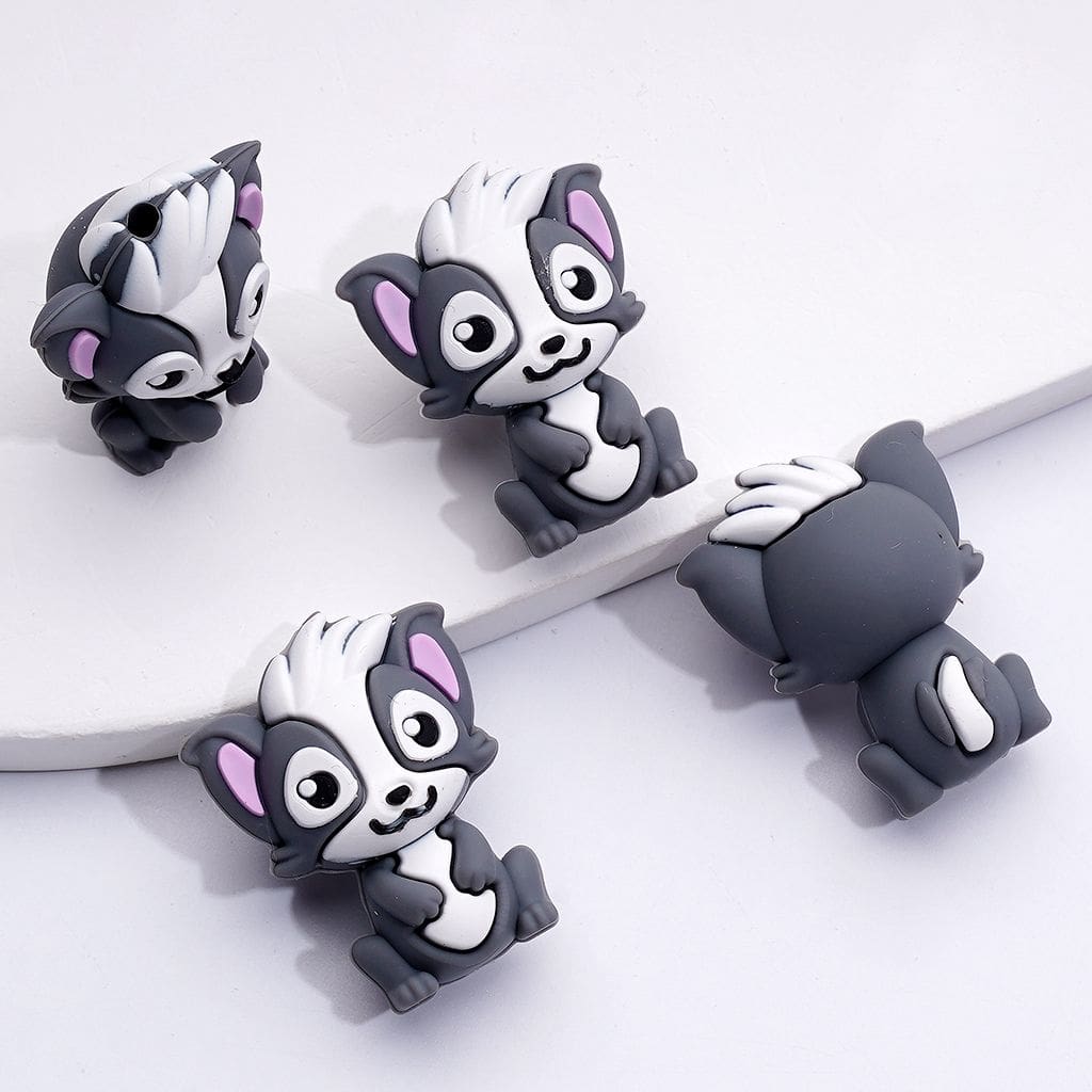 3D Little Cute Meerkat Silicone Focal Beads