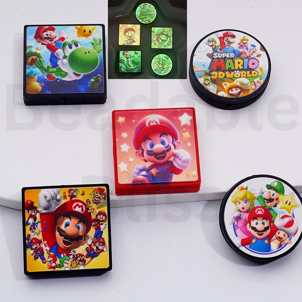 Luminous Cute Supe Mari With Big Nose Silicone Focal Beads, Random Mix