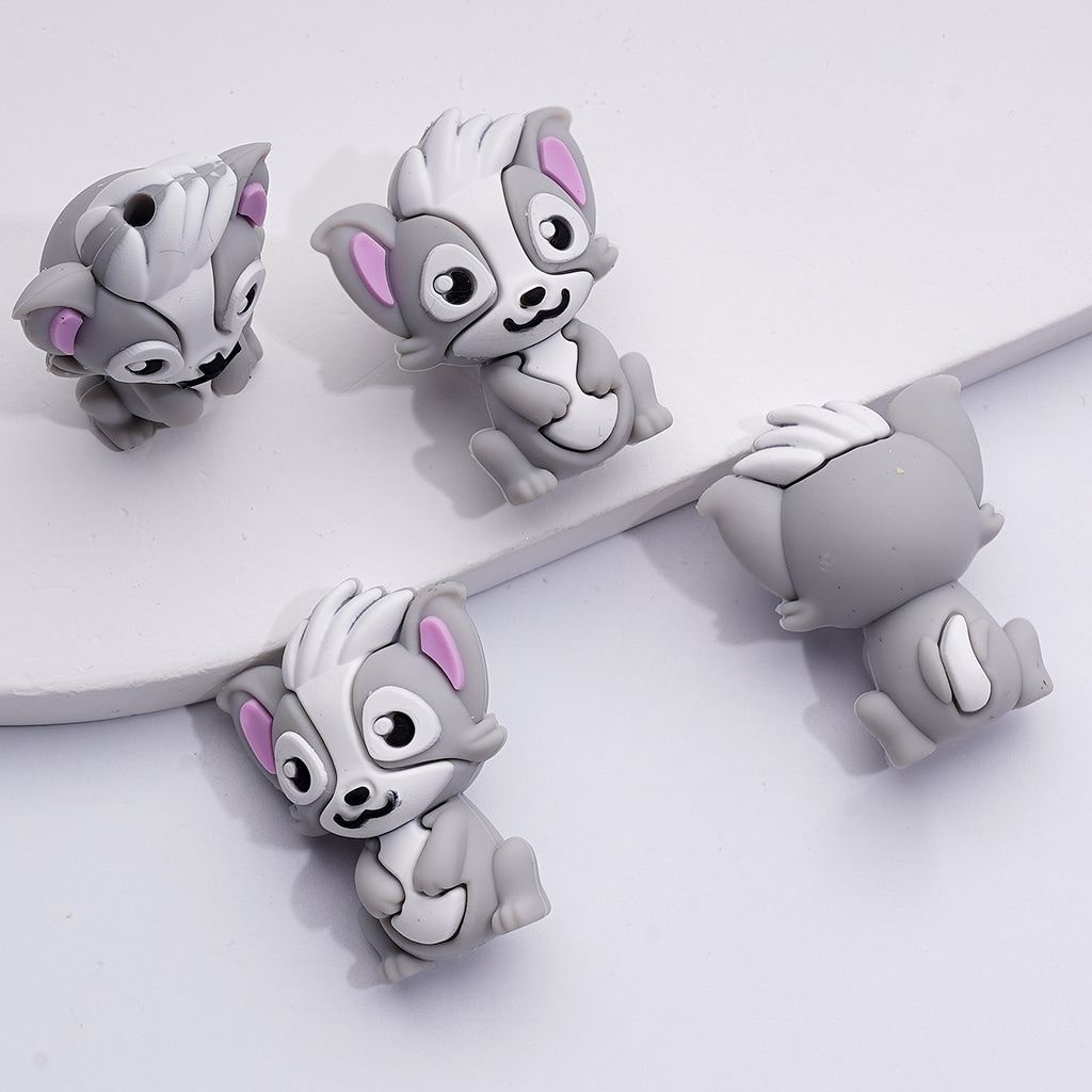 3D Little Cute Meerkat Silicone Focal Beads