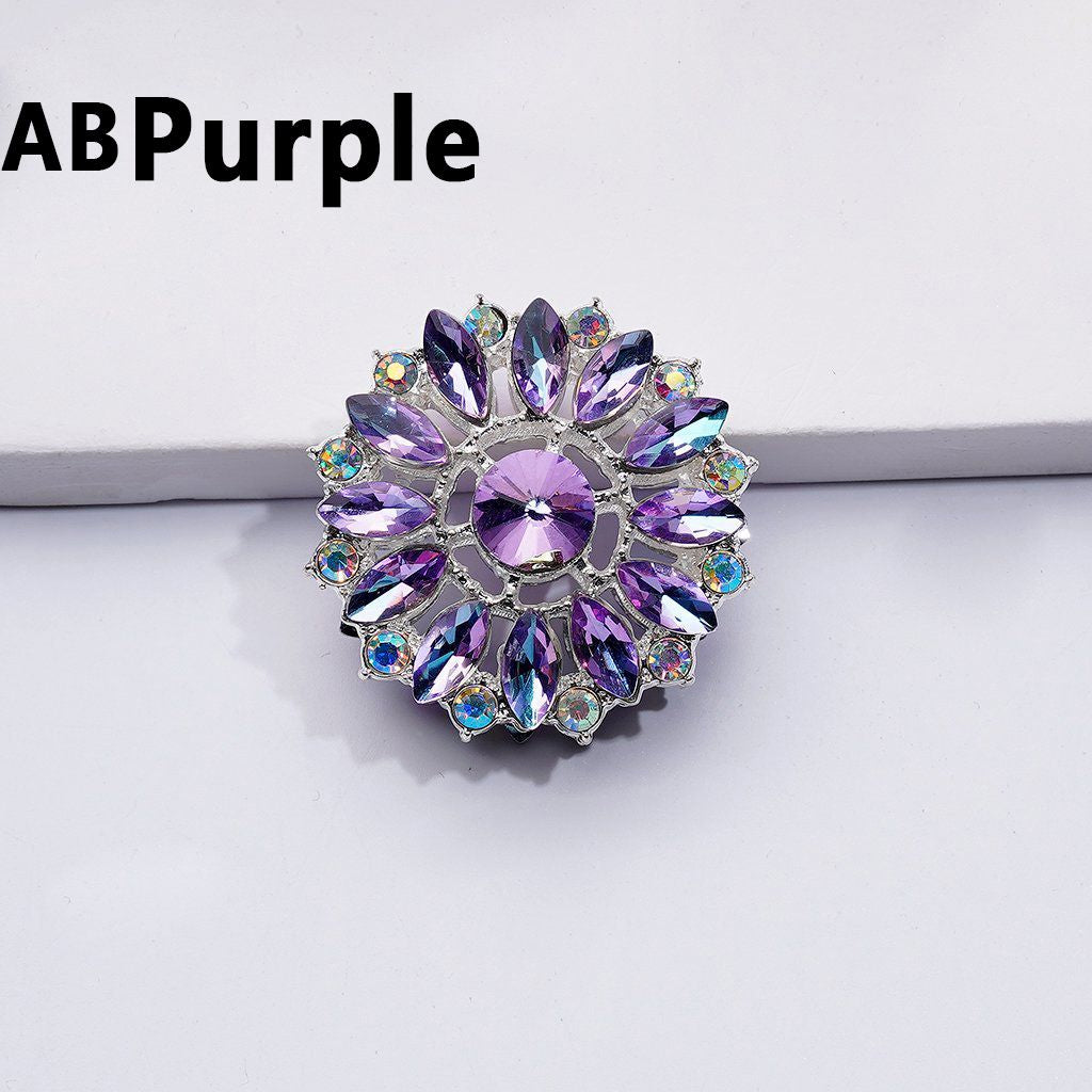 Bling Bling Fancy Silver Alloy Sun Flower with Colorful & AB Rhinestones Beads, Around 31MM
