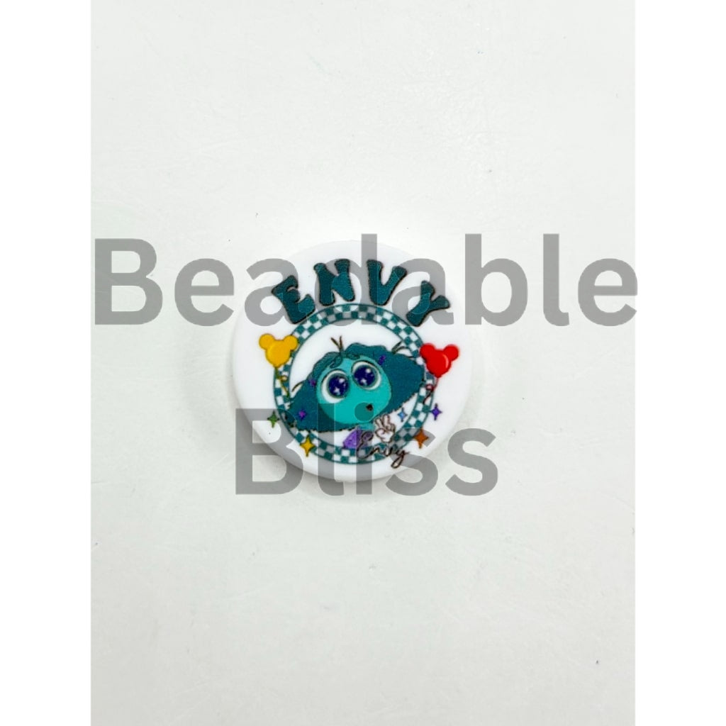 Insid Out Teal Girl Env Silicone Focal Beads (ship out in around 4-6 Days after ordering)