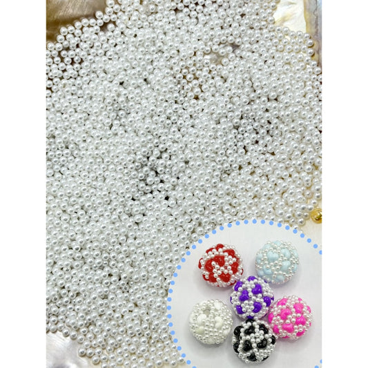 ジュエリーアクセサリー用の小さな白い真珠をDIYで作る(直径約2mm)