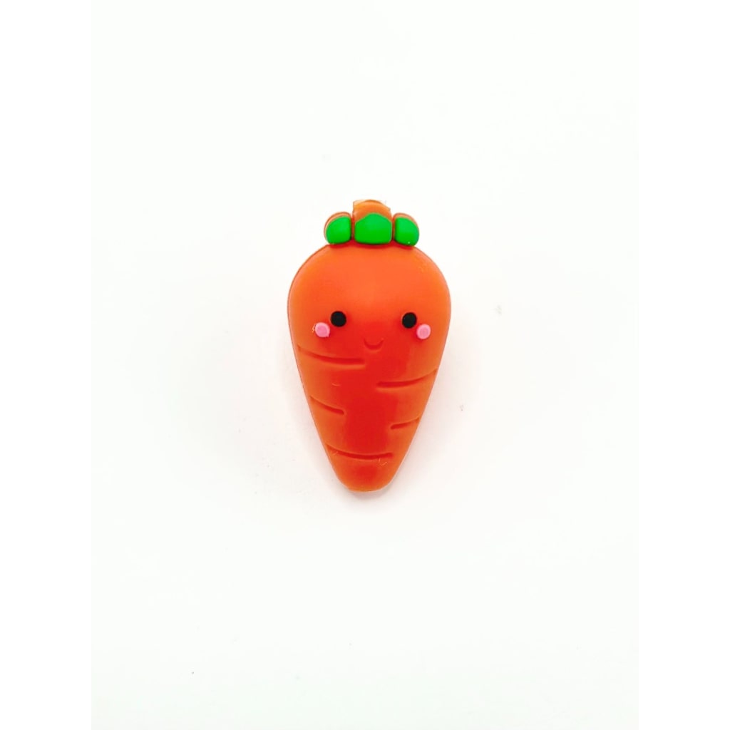 3Dの小さなかわいいオレンジ色の笑顔の顔のニンジンシリコンフォーカルビーズ