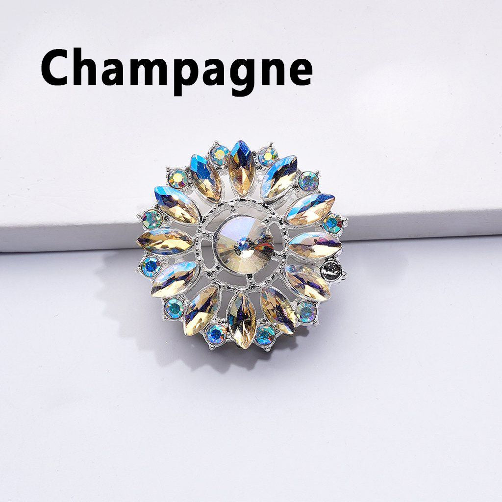 Bling Bling Fancy Silver Alloy Sun Flower with Colorful & AB Rhinestones Beads, Around 31MM
