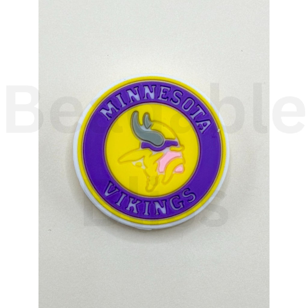 USA America Football Team Minnesota Football Round Silicone Focal Beads