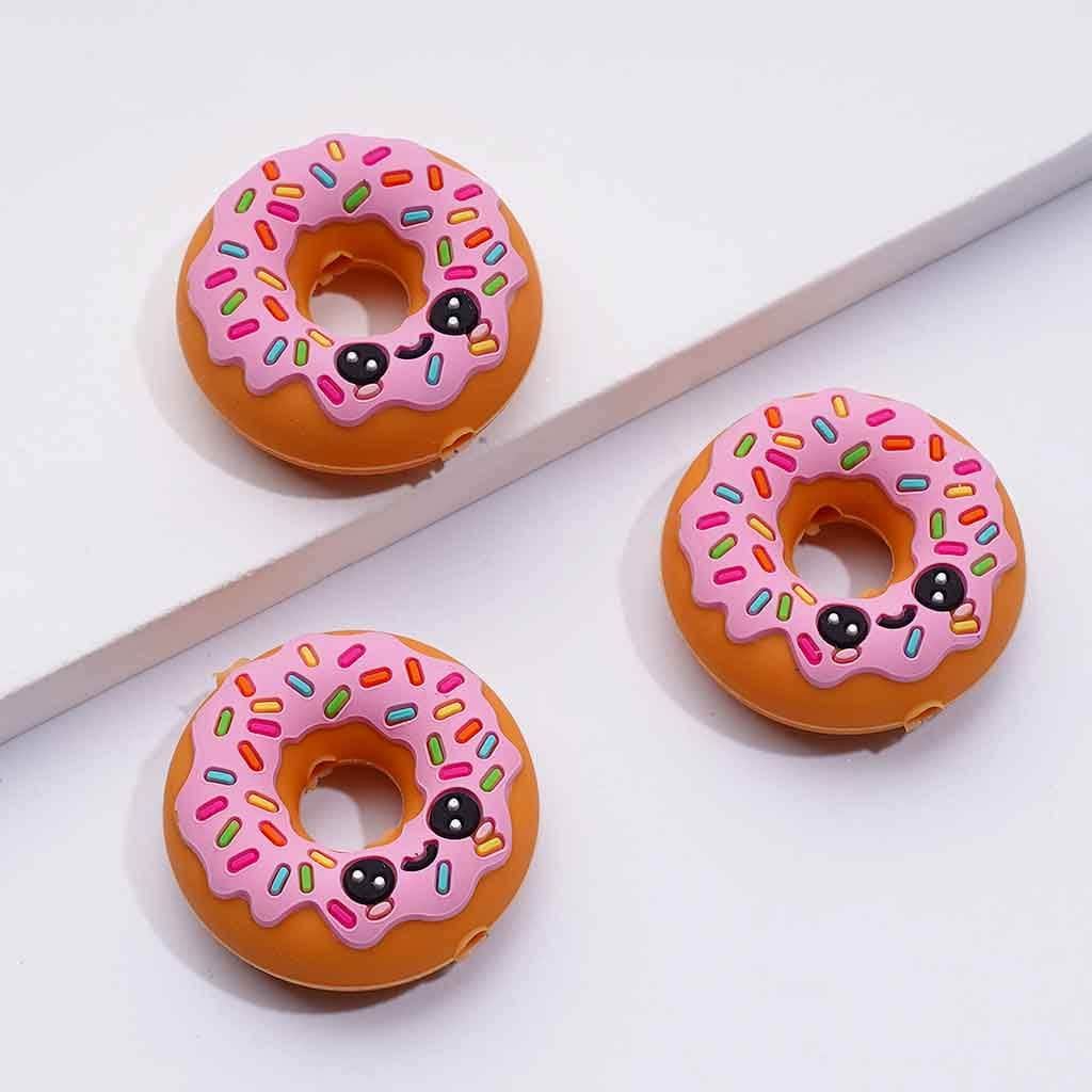 3D Vivid Yummy Doughnut Silicone Focal Beads