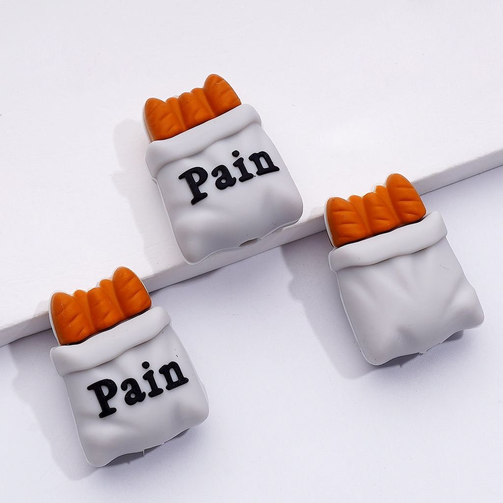 3D Vivd Bread Baguette Pain Silicone Focal Beads