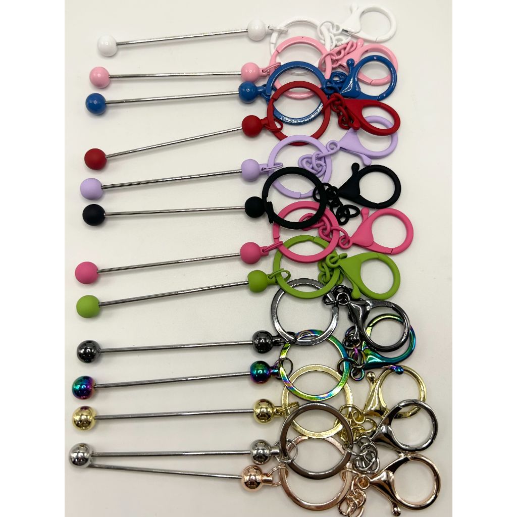 Beadable Keychains with Bar, Metal