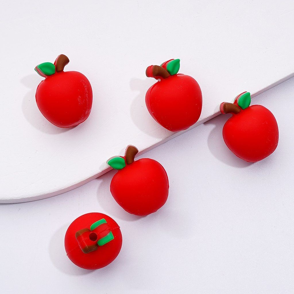 3D Cute Vivid Fruits Avocado Pear Grape Apple Blueberry Banana Silicone Focal Beads (This Focal has a Pleasant Fragrance)