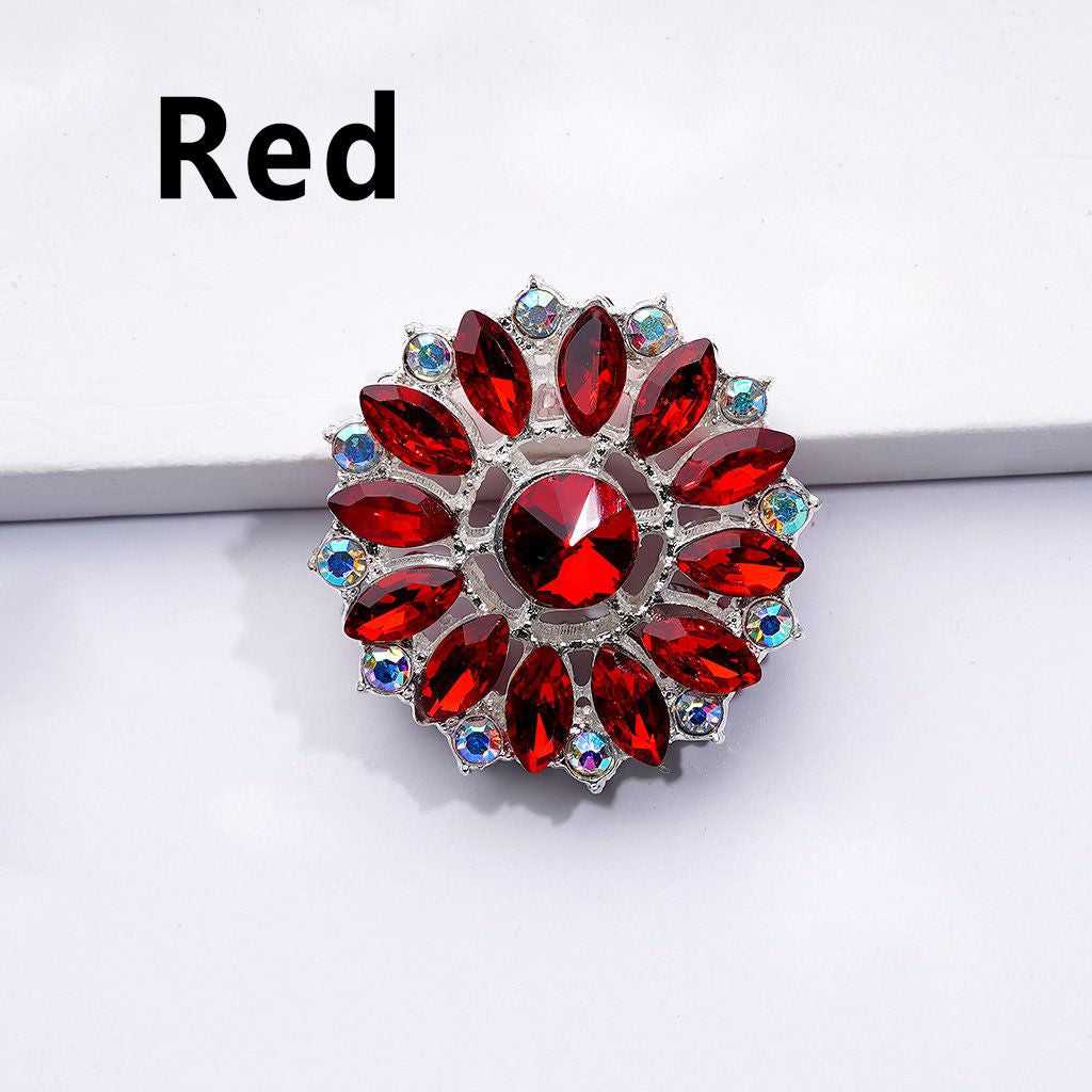 Bling Bling Fancy Silver Alloy Sun Flower with Colorful & AB Rhinestones Beads, Around 31MM