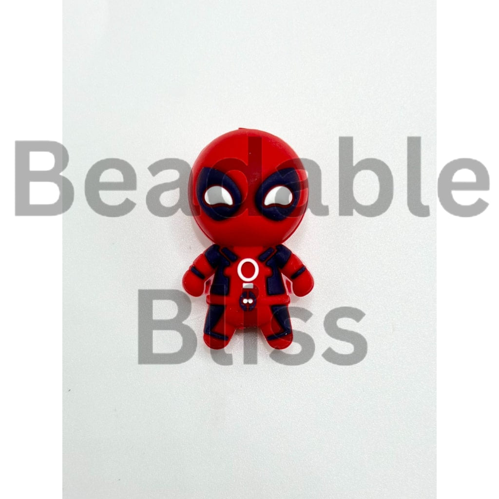 3D Little Cute Red Character Silicone Focal Beads