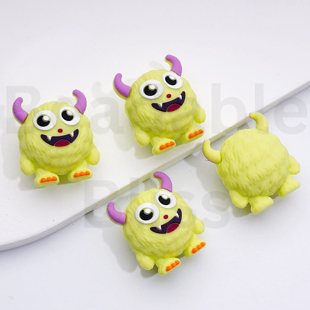 3D Cute Monster Silicone Focal Beads