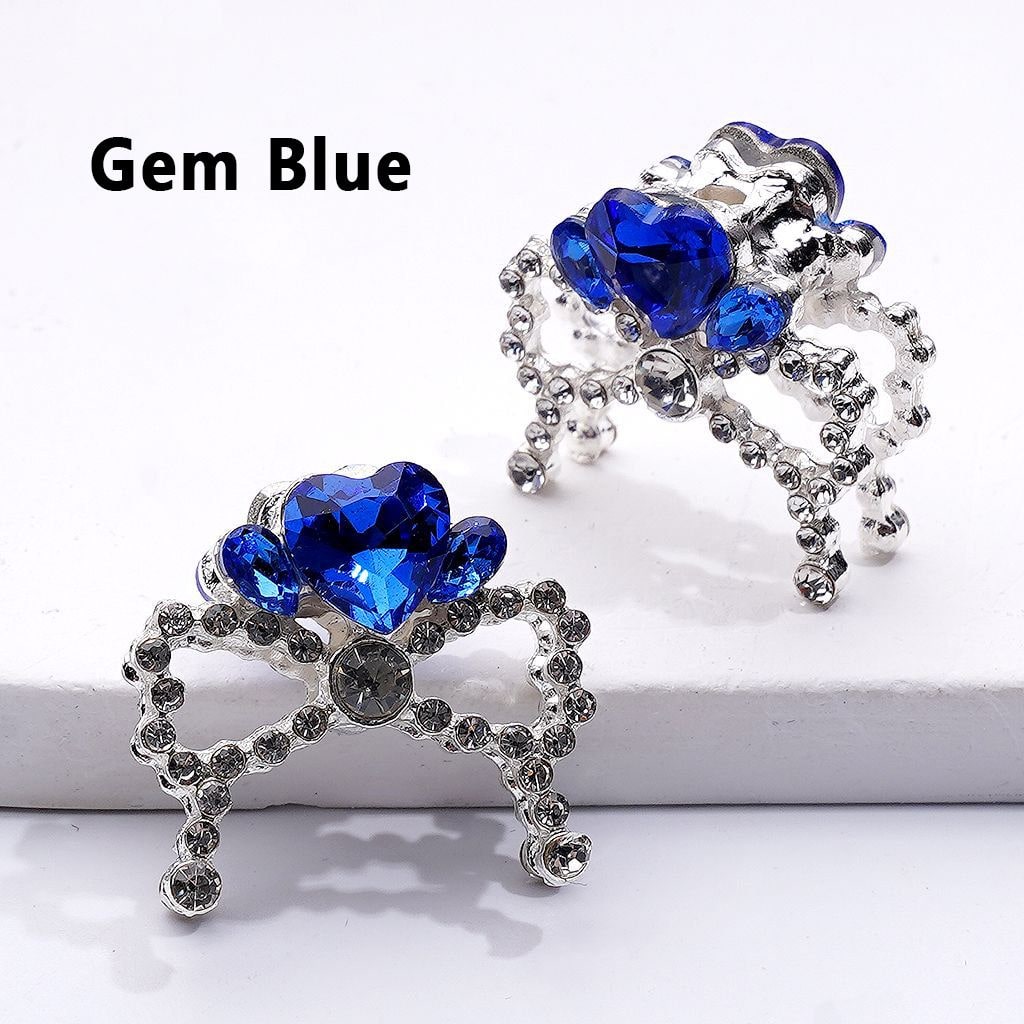 Bling Bling Fancy Silver Alloy Bowknot Beads with Multi-Color Heart Rhinestones for Jewelry Accessories