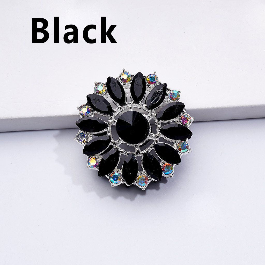 Bling Bling Fancy Silver Alloy Sun Flower with Colorful & AB Rhinestones Beads, Around 31MM